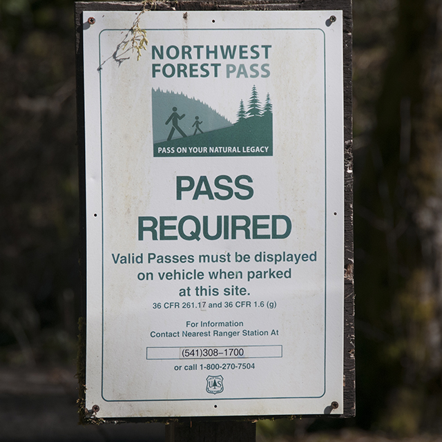 pass required sign at Eagle Creek... wait a minute